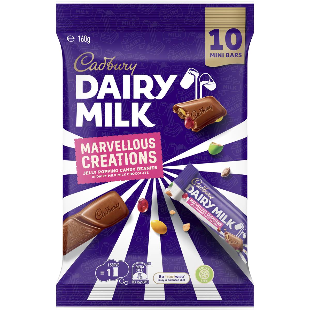 Cadbury Dairy Milk Marvellous Creation Chocolate Share Pack 10 Pieces 160g