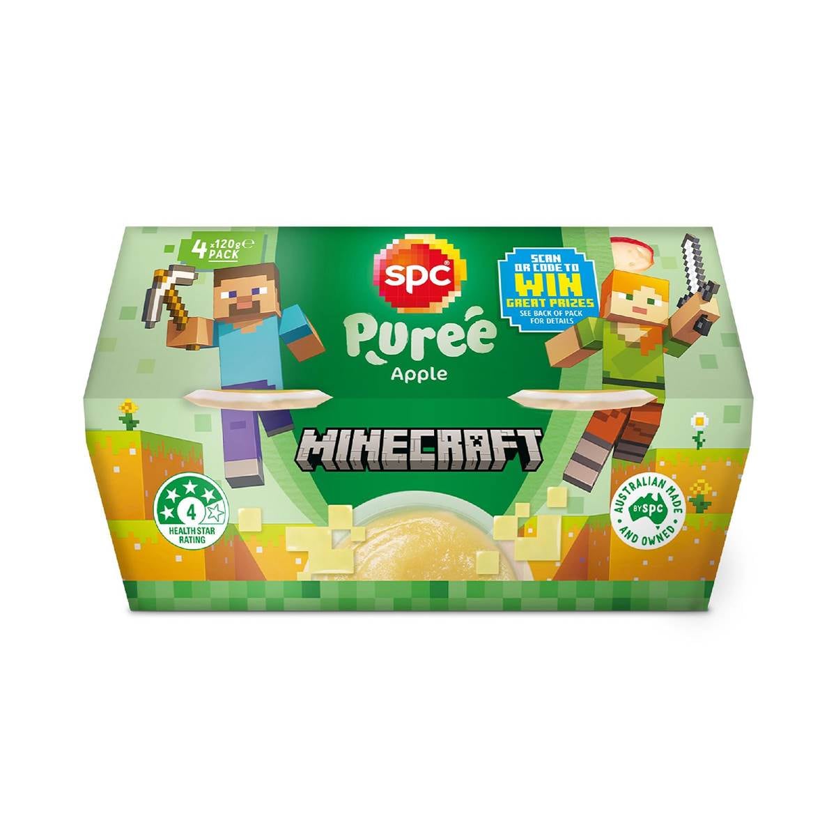 Spc Apple Puree Cups 4 X 120g Woolworths