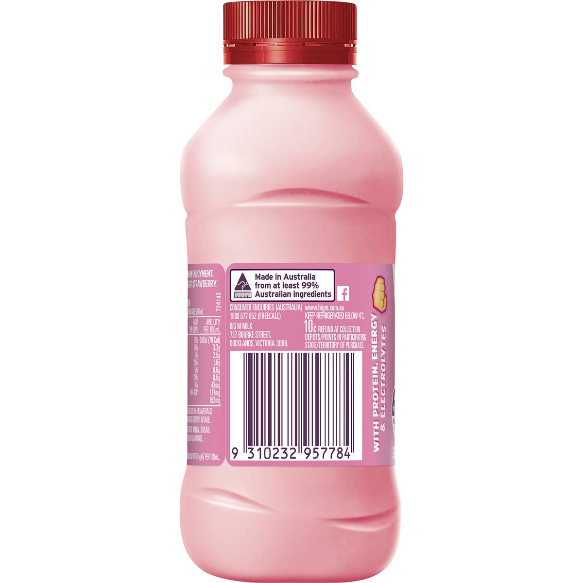 Big M Flavoured Milk Strawberry 300ml Bottle Woolworths