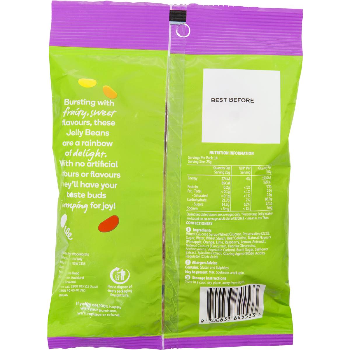 Woolworths Jelly Beans 350g Woolworths