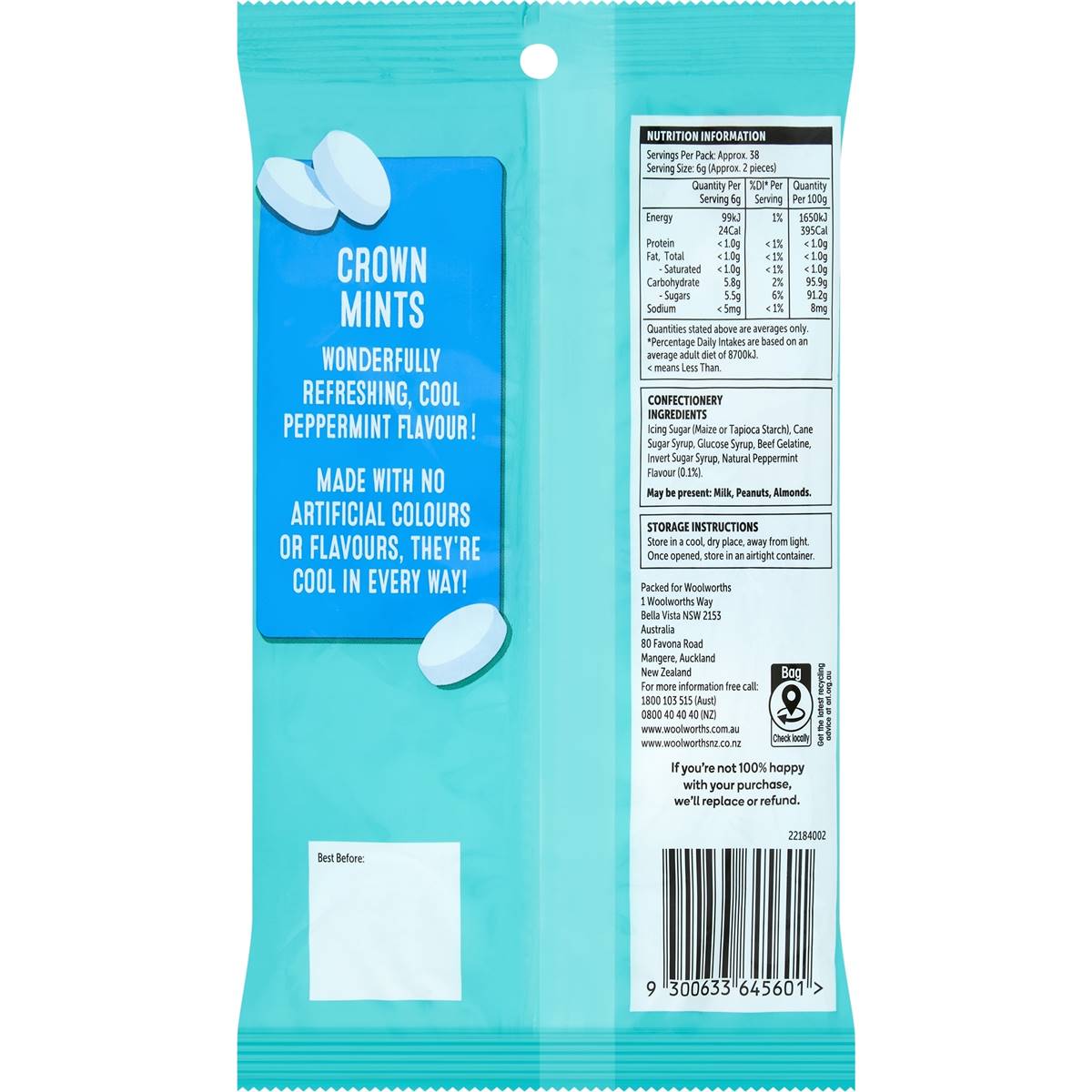 Woolworths Crown Mints 225g Woolworths
