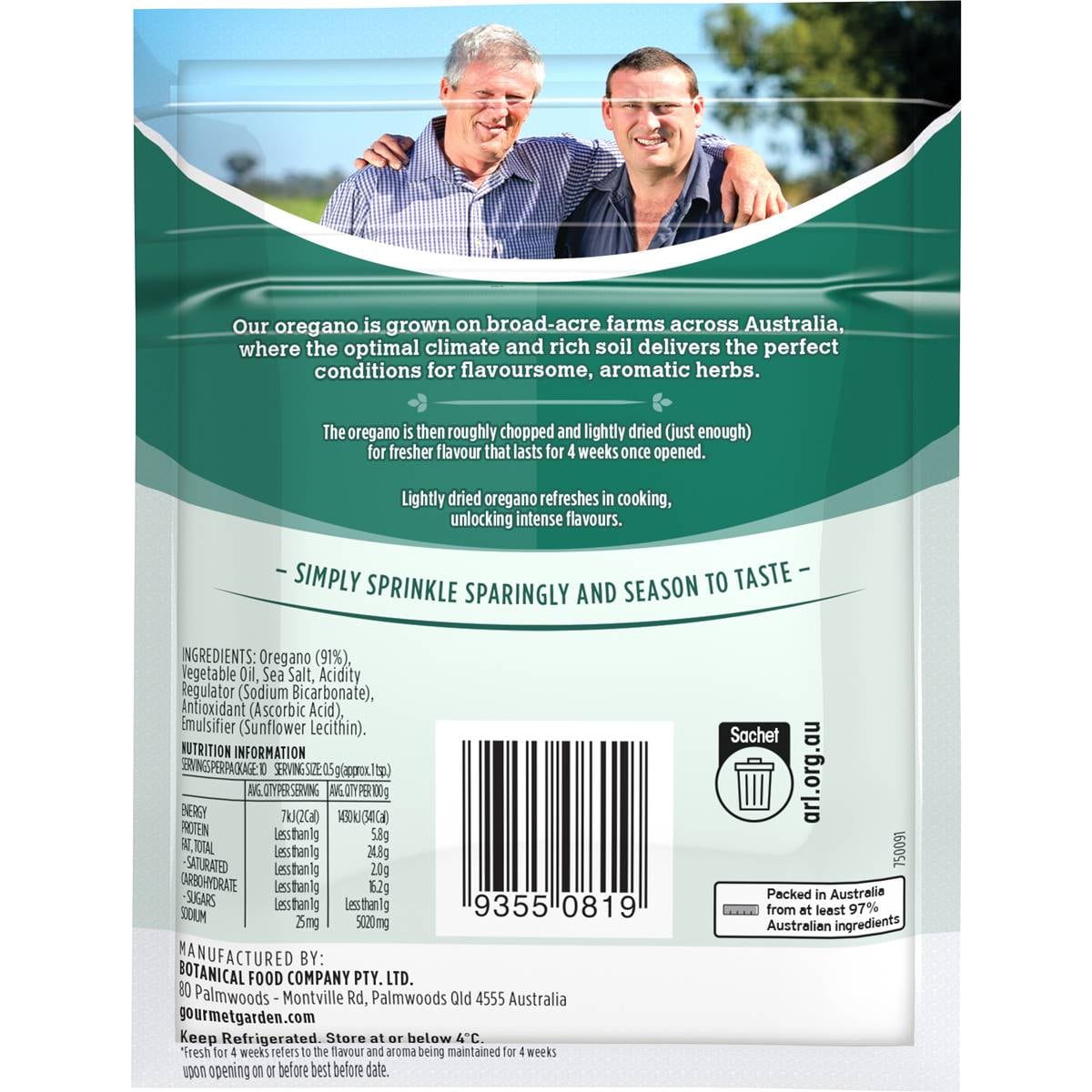 Gourmet Garden Oregano Lightly Dried 5g Woolworths