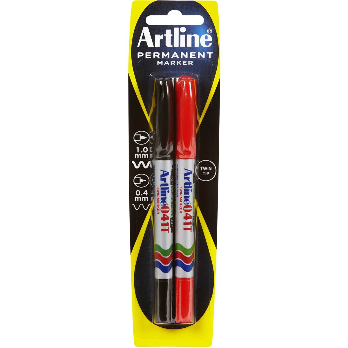 Artline Permanent Marker Black & Red 0.4mm 2 Pack Woolworths