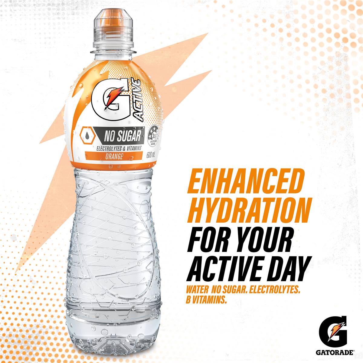 Gatorade G Active Sports Drinks Orange Water Electrolytes & Vitamins