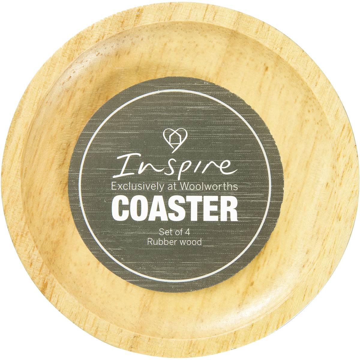 Inspire Wooden Coasters 4pk Woolworths
