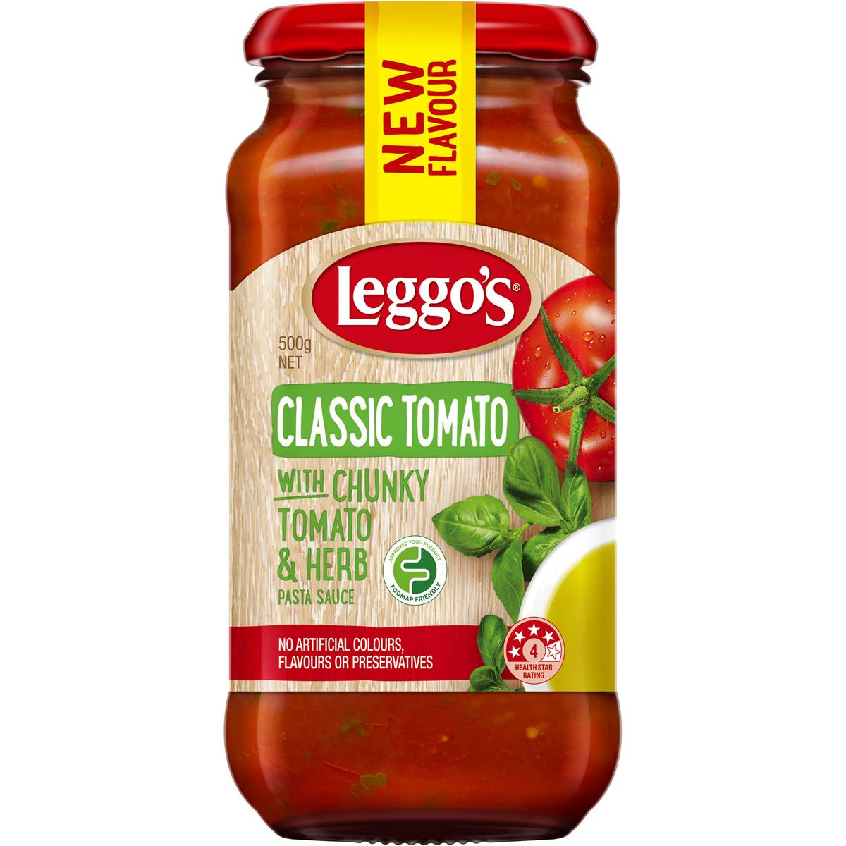 Leggos Classic Tomato Pasta Sauce With Chunky Tomato & Herb 500g