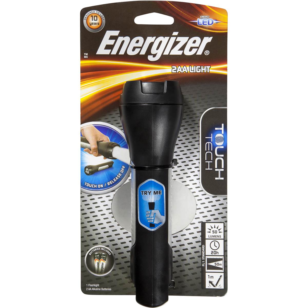 Energizer Handheld Light Touch Tech 2aa Torch each Woolworths