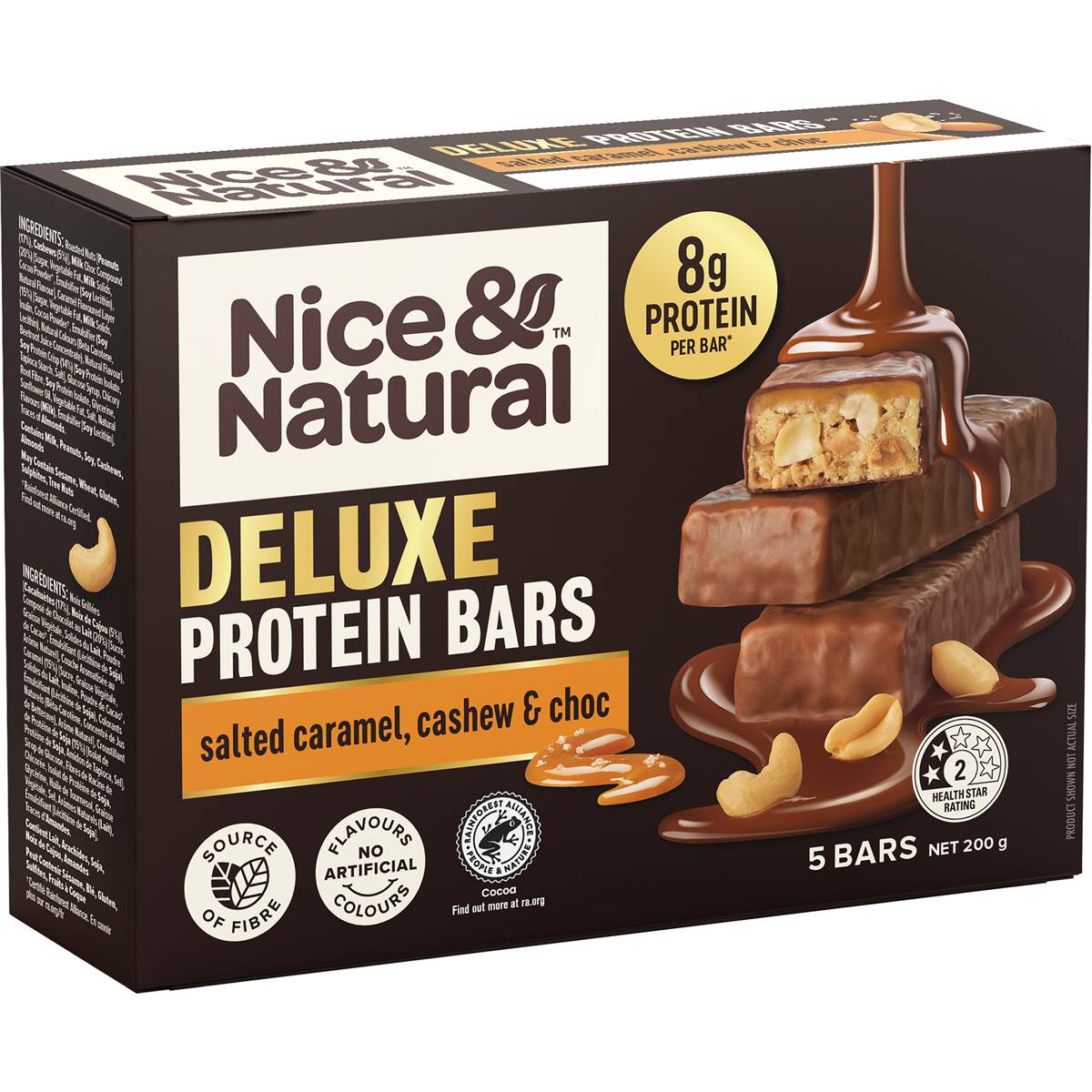 Nice & Natural Deluxe Protein Bar Salted Caramel Cashew & Choc 5 Pack