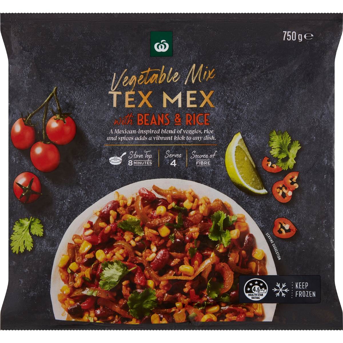 Woolworths Frozen Tex Mex Mix With Rice 750g