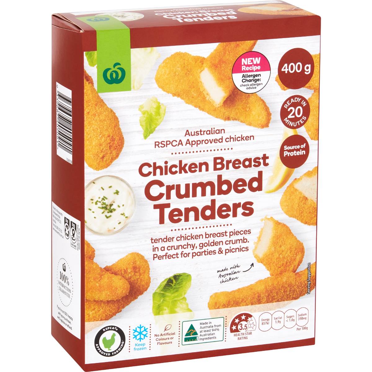 Woolworths Chicken Breast Crumbed Tenders 400g