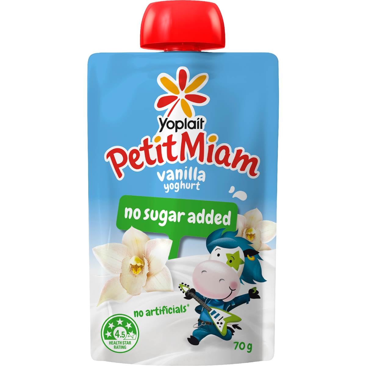 Yoplait Petit Miam Kids Yogurt Pouch Vanilla No Sugar Added 70g