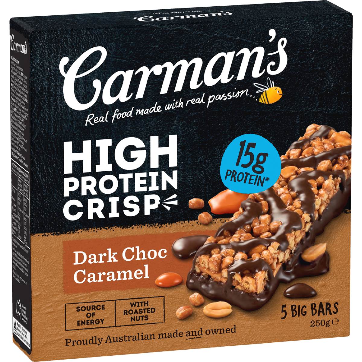 Carman's High Crisp Choc Caramel 5 Pack 250g