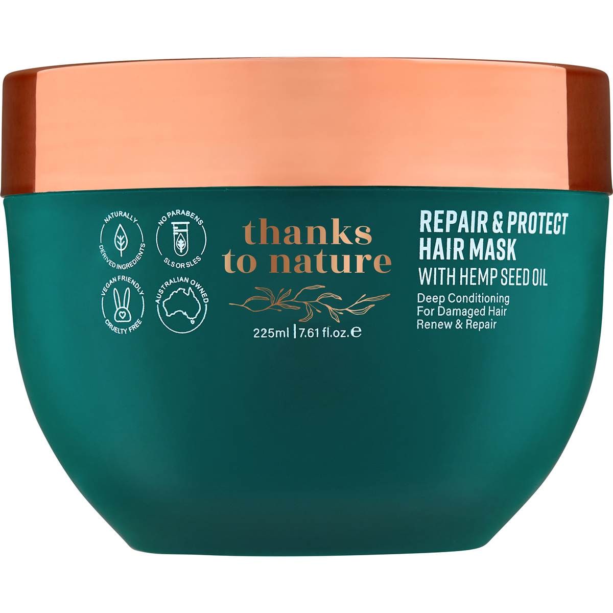Thanks To Nature Repair & Protect Hair Mask Hemp Seed Oil 225mL