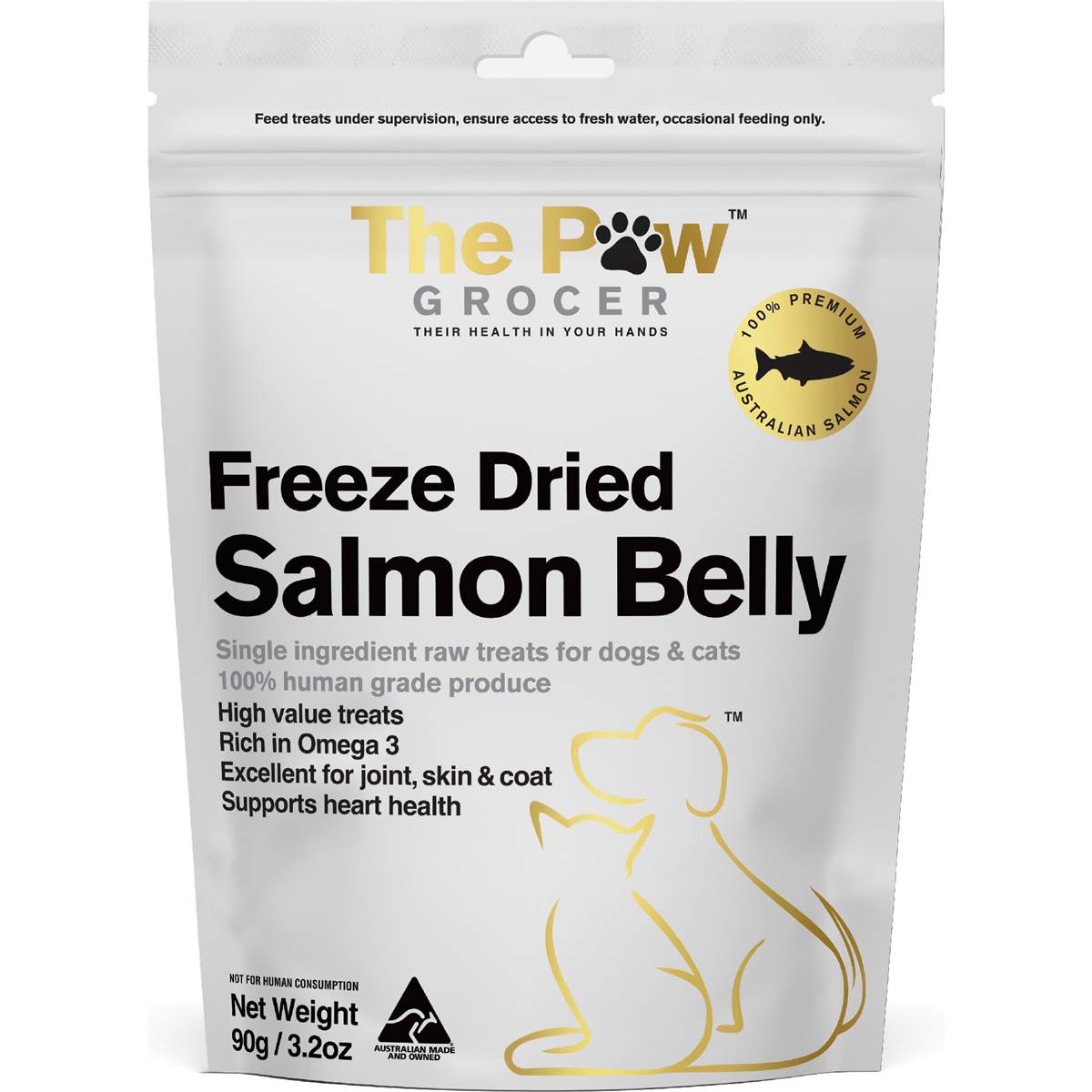 The Paw Grocer Freeze Dried Salmon Belly Dog Treats 90g