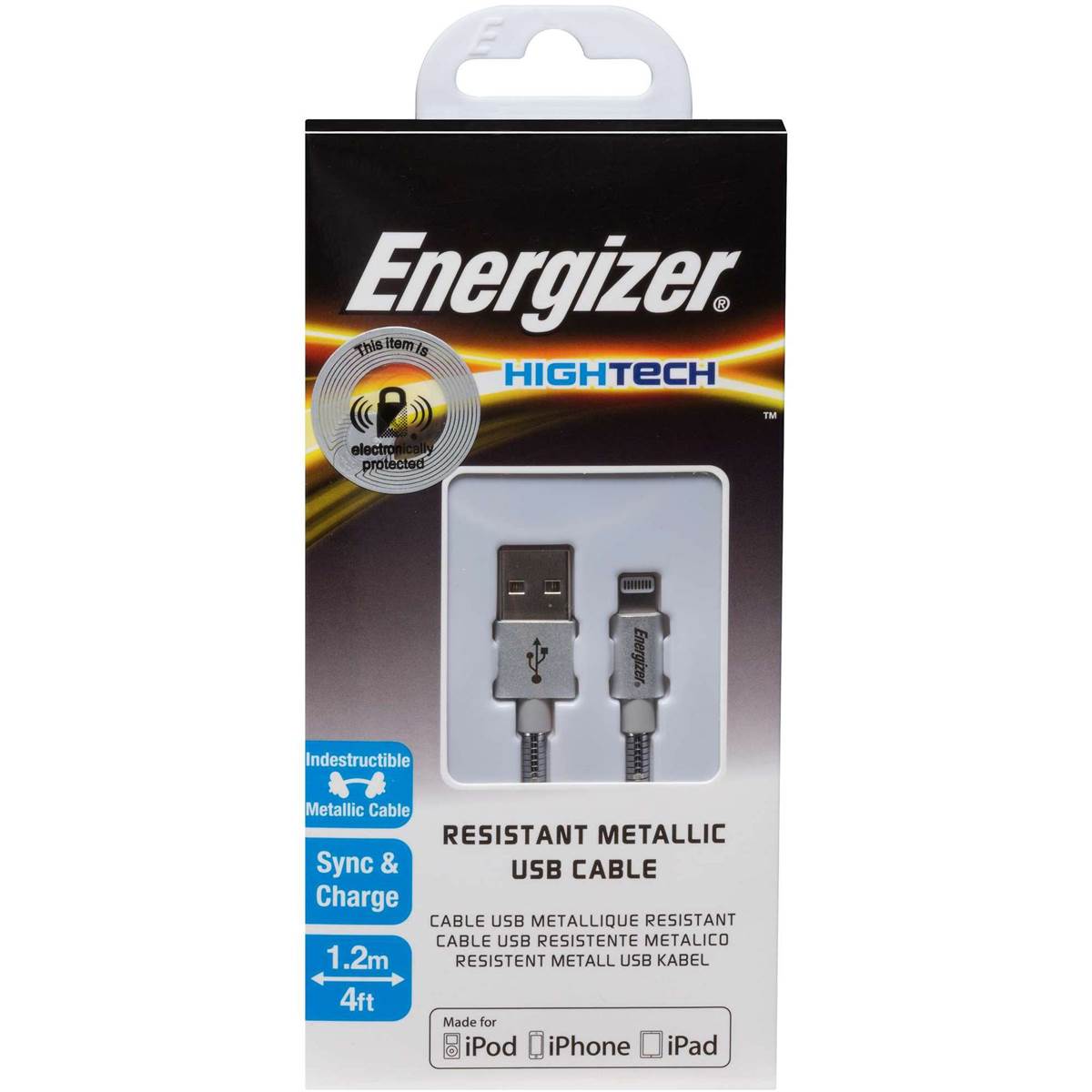 Energizer Hightec Steel Metal Lightning Cable 1.2m each Woolworths