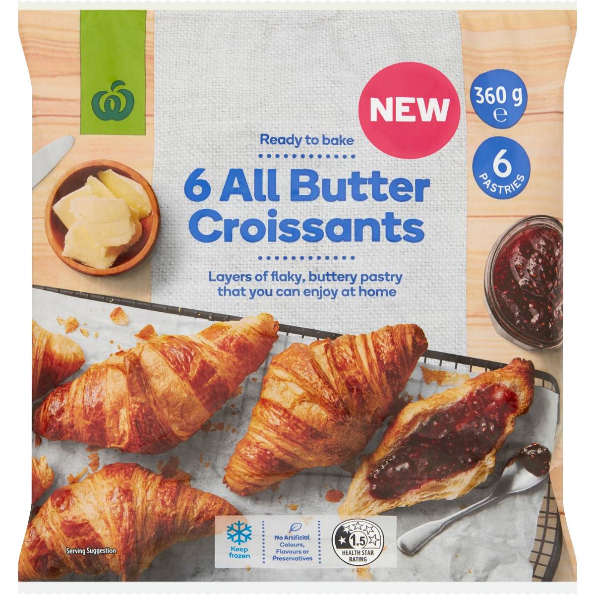 Woolworths All Butter Croissant Bake At Home 6 pack
