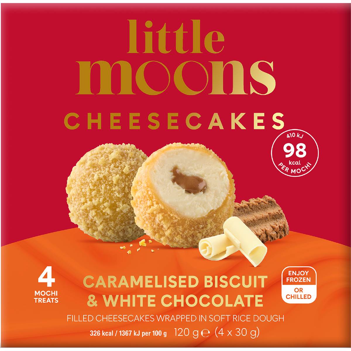Little Moons Cheesecake Caramelised Biscuit & White Chocolate 4 pack