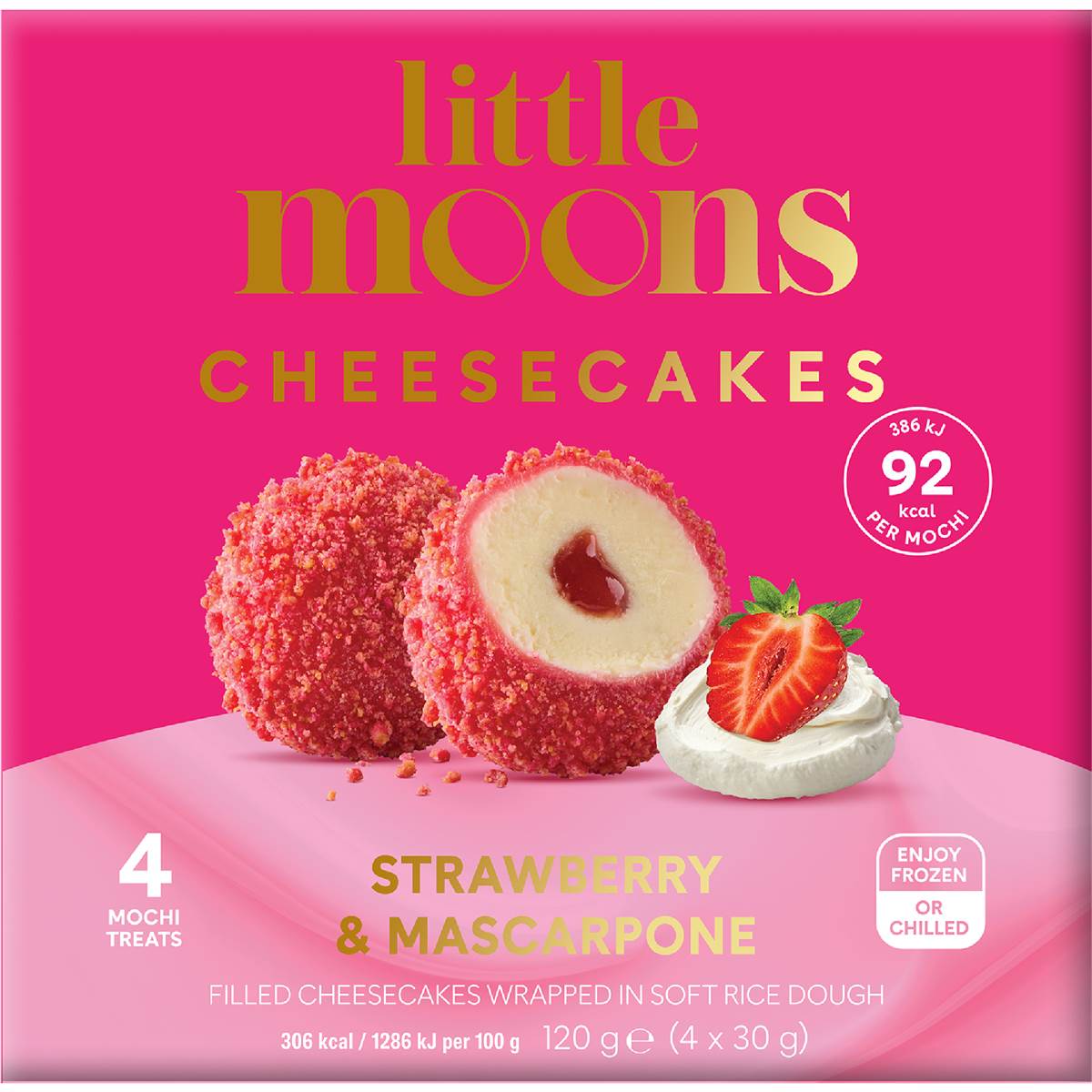 Little Moons Cheesecake Strawberry & Mascarpone 4 pack
