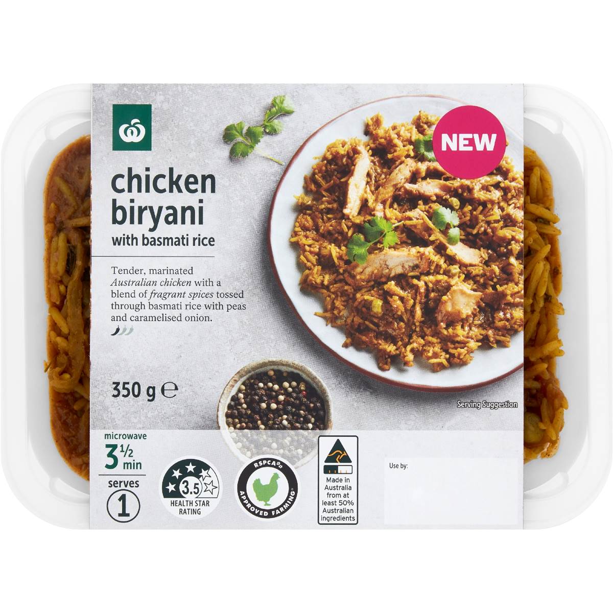 Woolworths Chicken Biryani Chilled Meal 350g