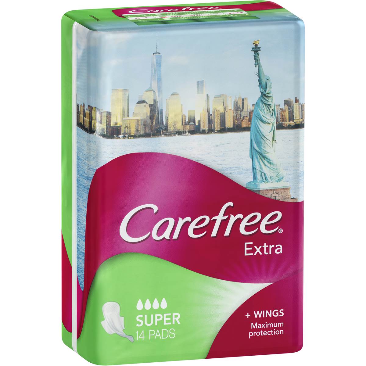 Carefree Extra Pads With Wings Super 14 Pack Woolworths