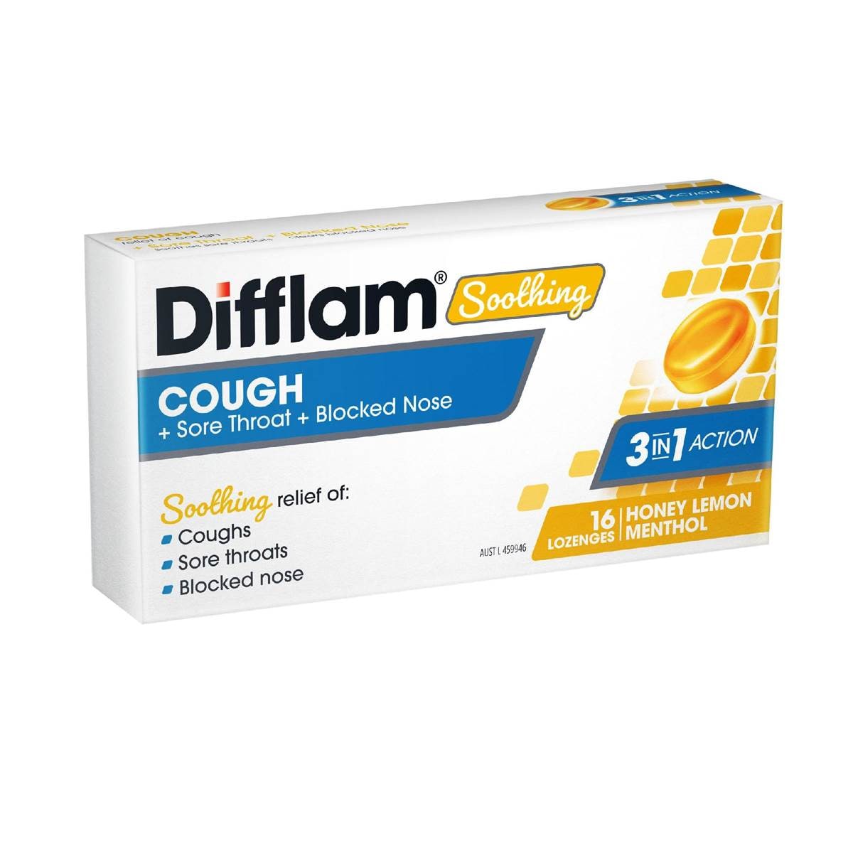 Difflam Soothing Cough Sore Throat & Blocked Nose Lozenges 16 Pack