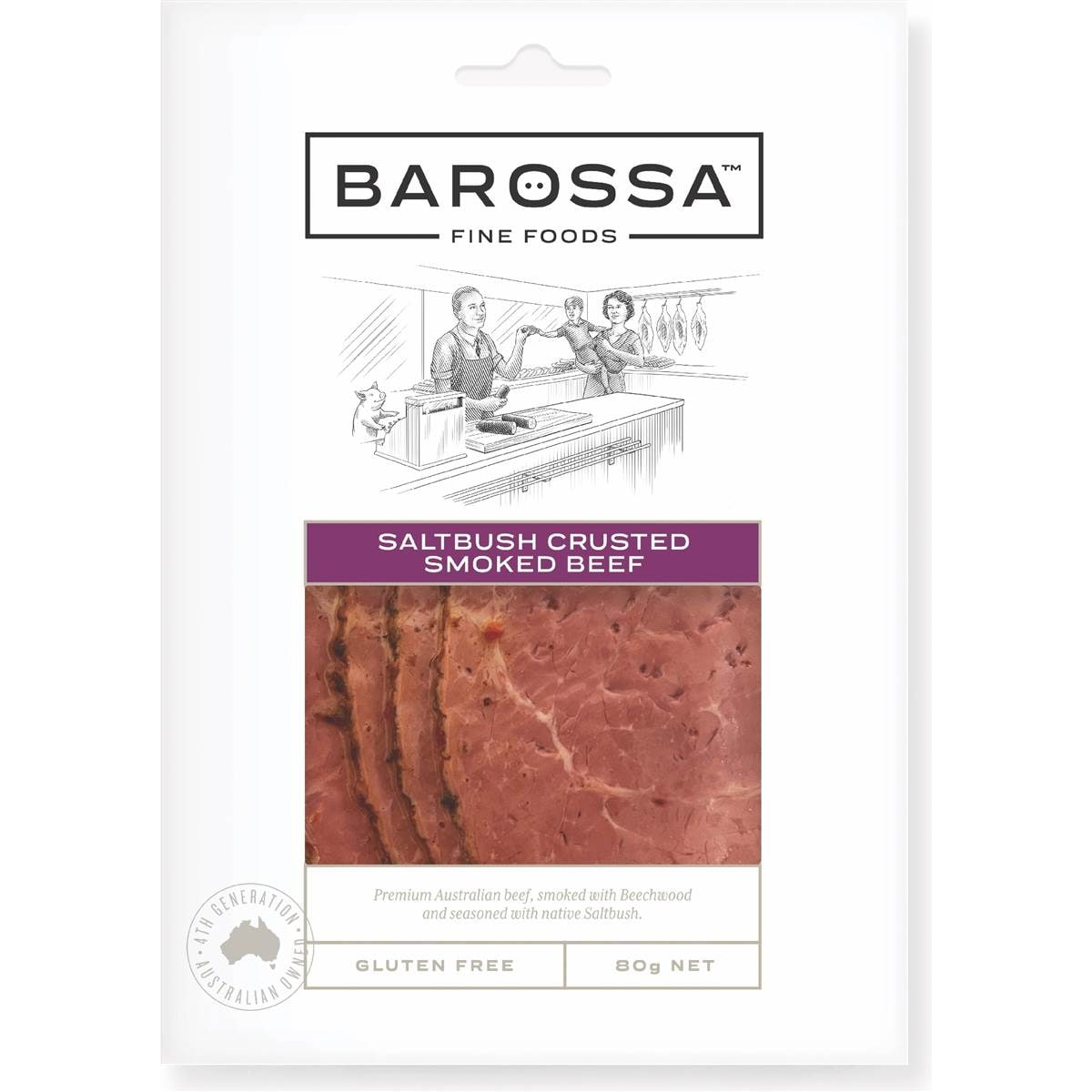 Barossa Fine Foods Saltbush Crusted Smoked Beef 80g