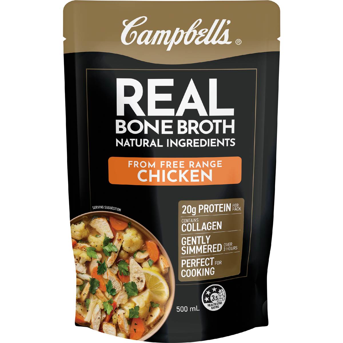 Campbell's Real Bone Broth Chicken Pouch 500mL