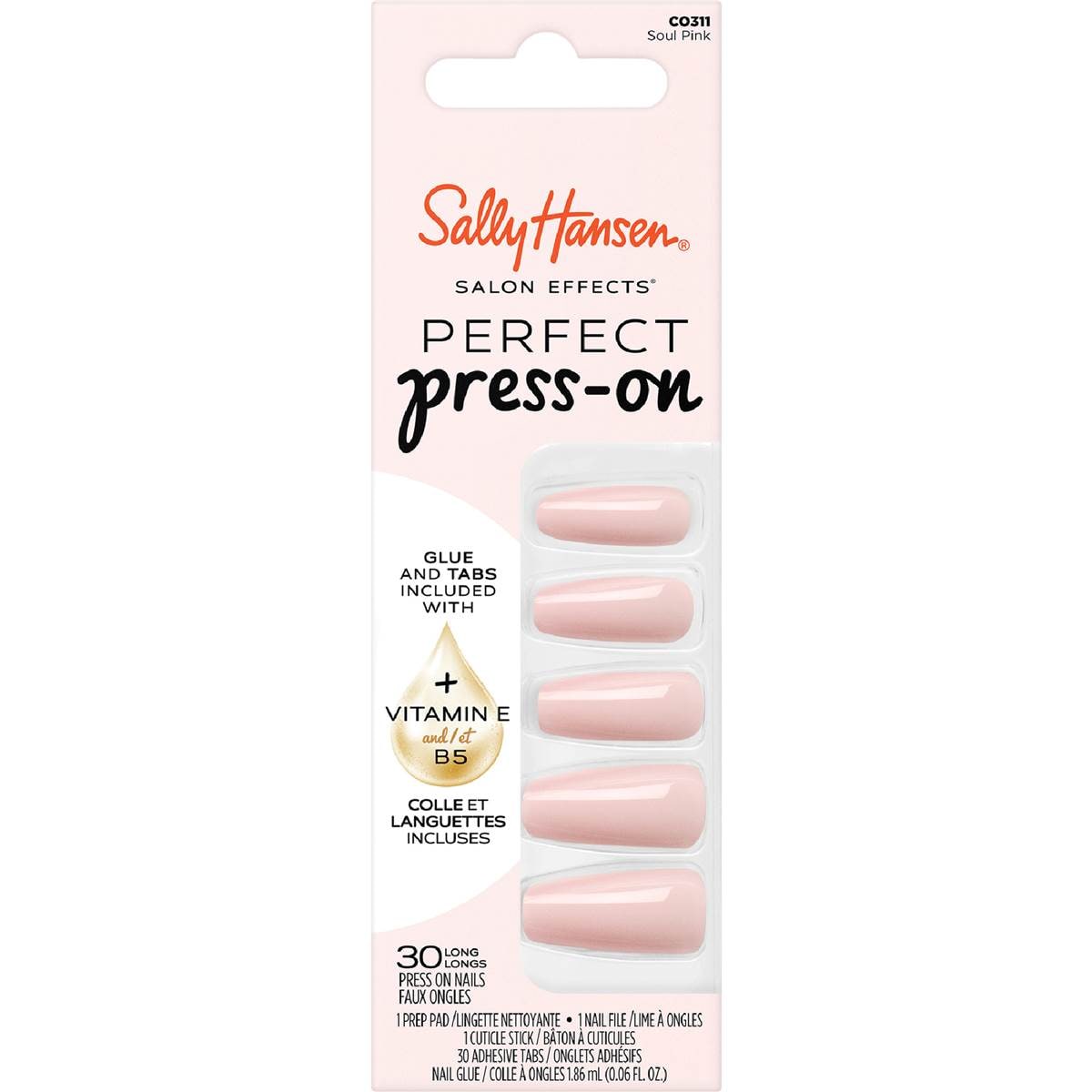 Sally Hansen Salon Effects Perfect Press-On Nails Soul Pink 30 pack