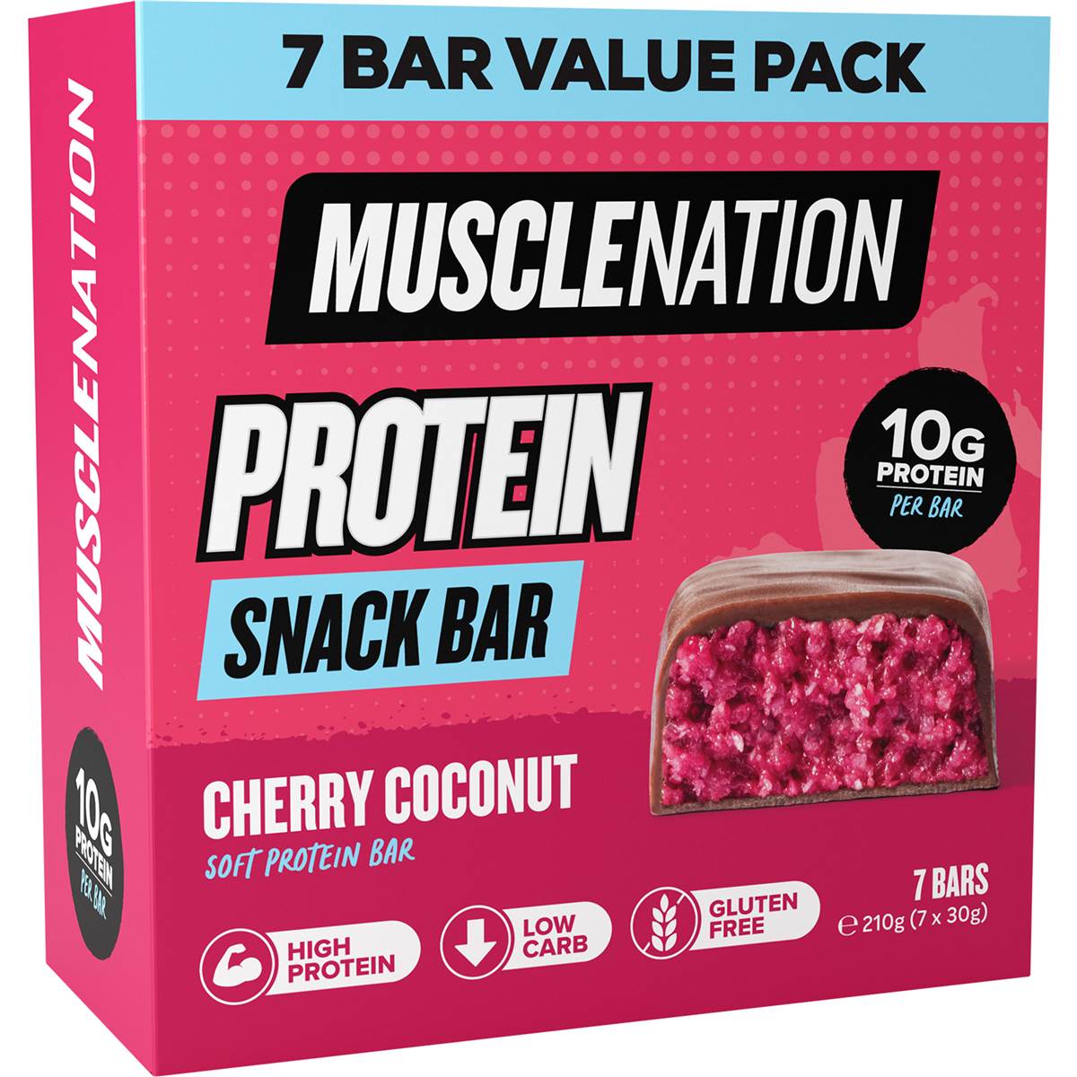 Muscle Nation Protein Snack Bar Cherry Coconut 30g x 7 pack
