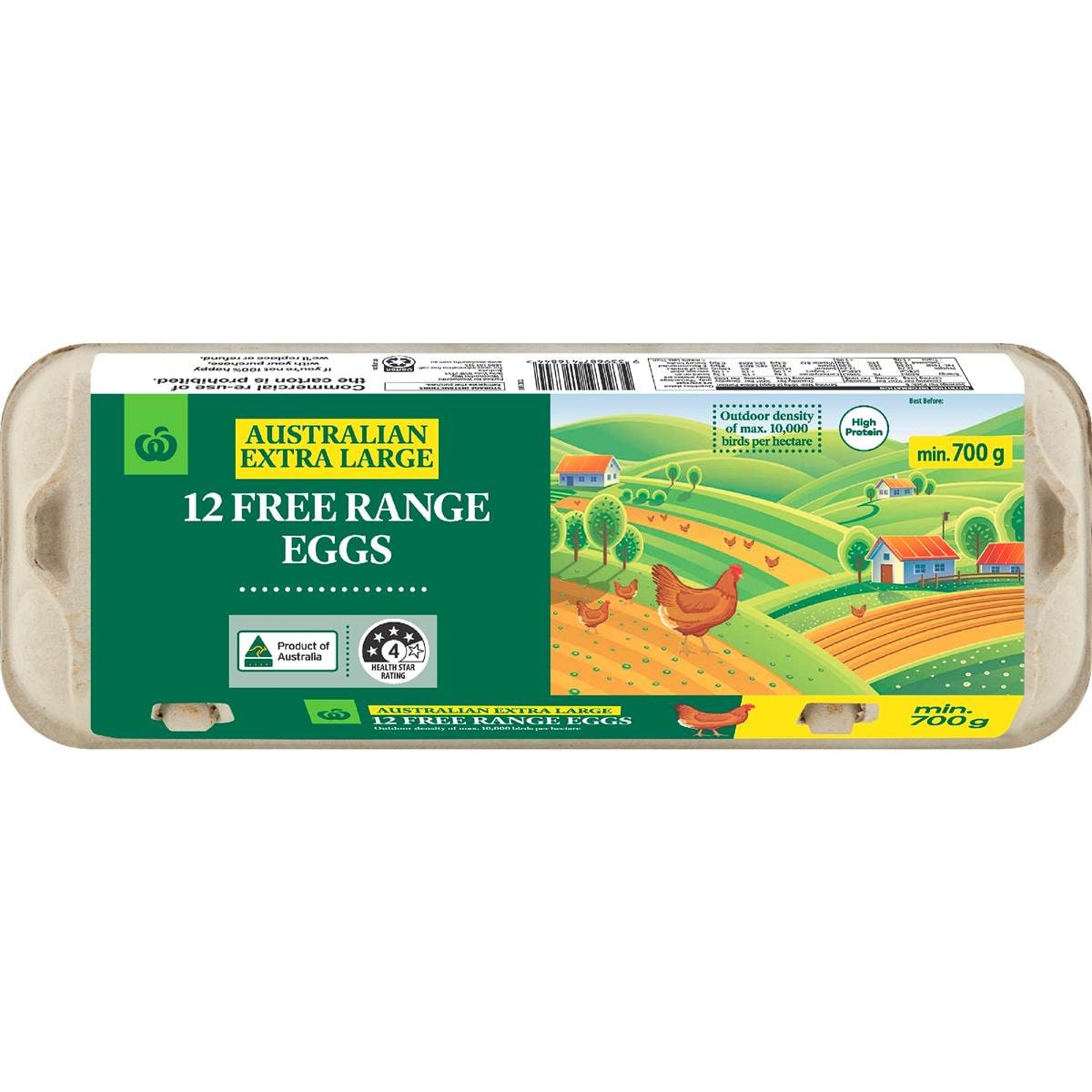 Woolworths 12 Extra Large Free Range Eggs 700g