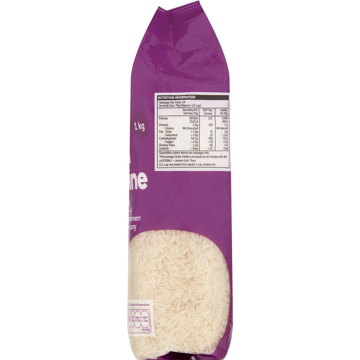 Woolworths Jasmine Rice 1kg Woolworths   601342 4 