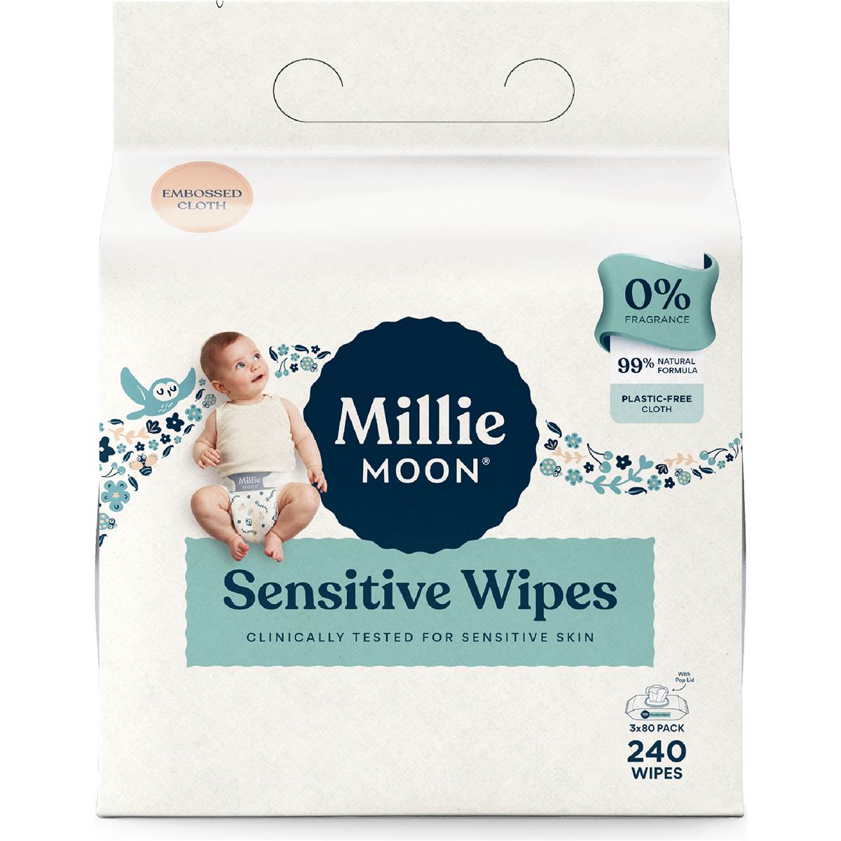 Millie Moon Sensitive Baby Wipes 240 pack