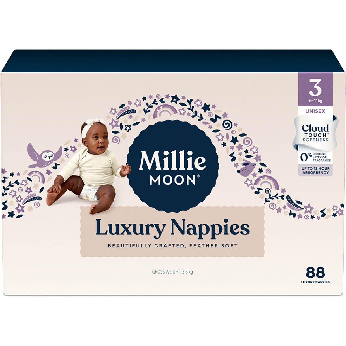 Millie Moon Luxury Nappies Size 3 (6-11kg) 88 pack