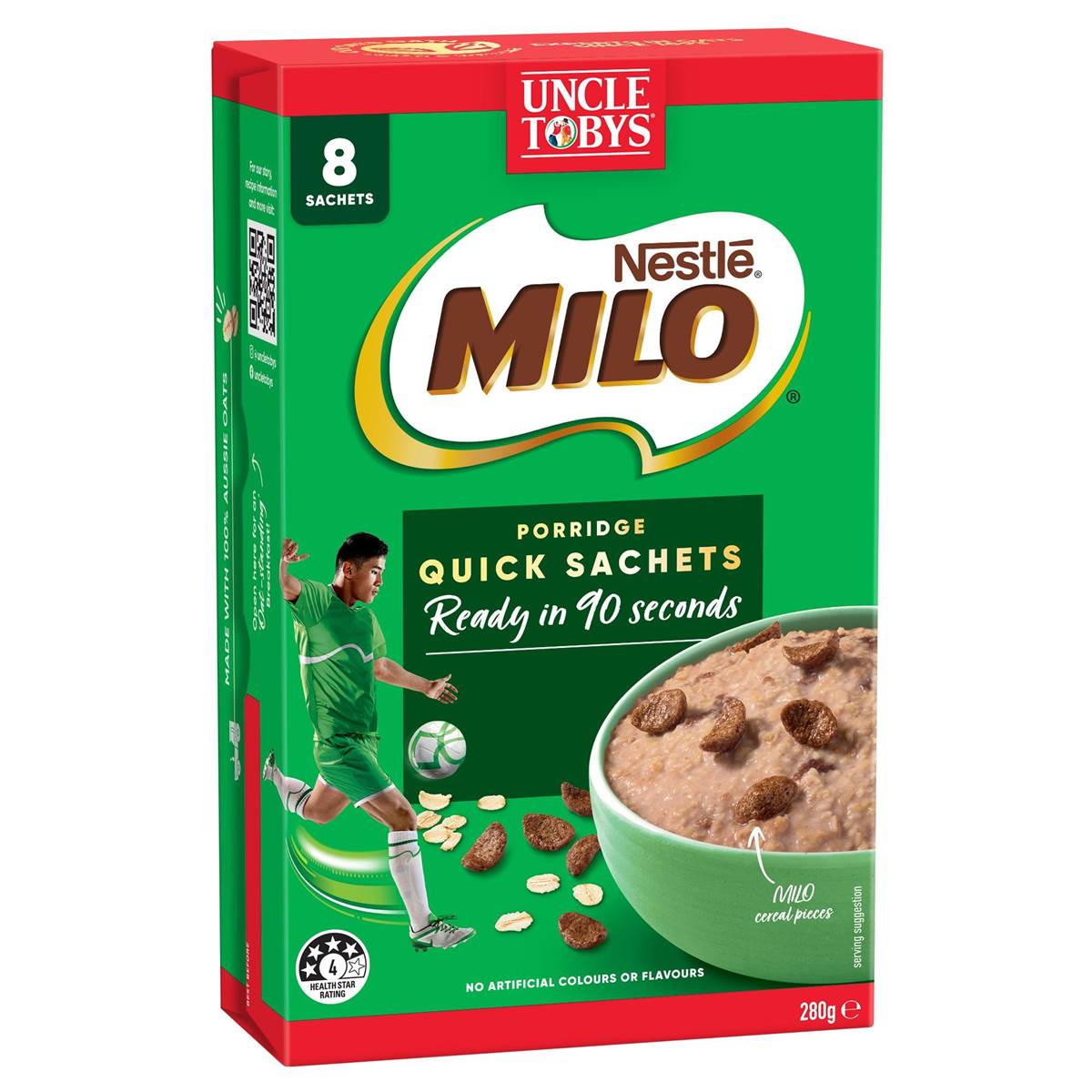 Uncle Tobys Oats Sachets Milo 8 pack 280g