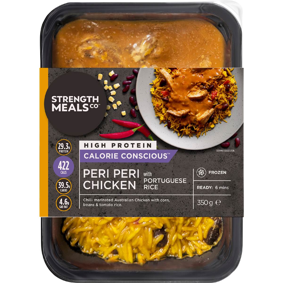 Strength Meals Co Frozen Peri Peri Chicken High Protein 350g