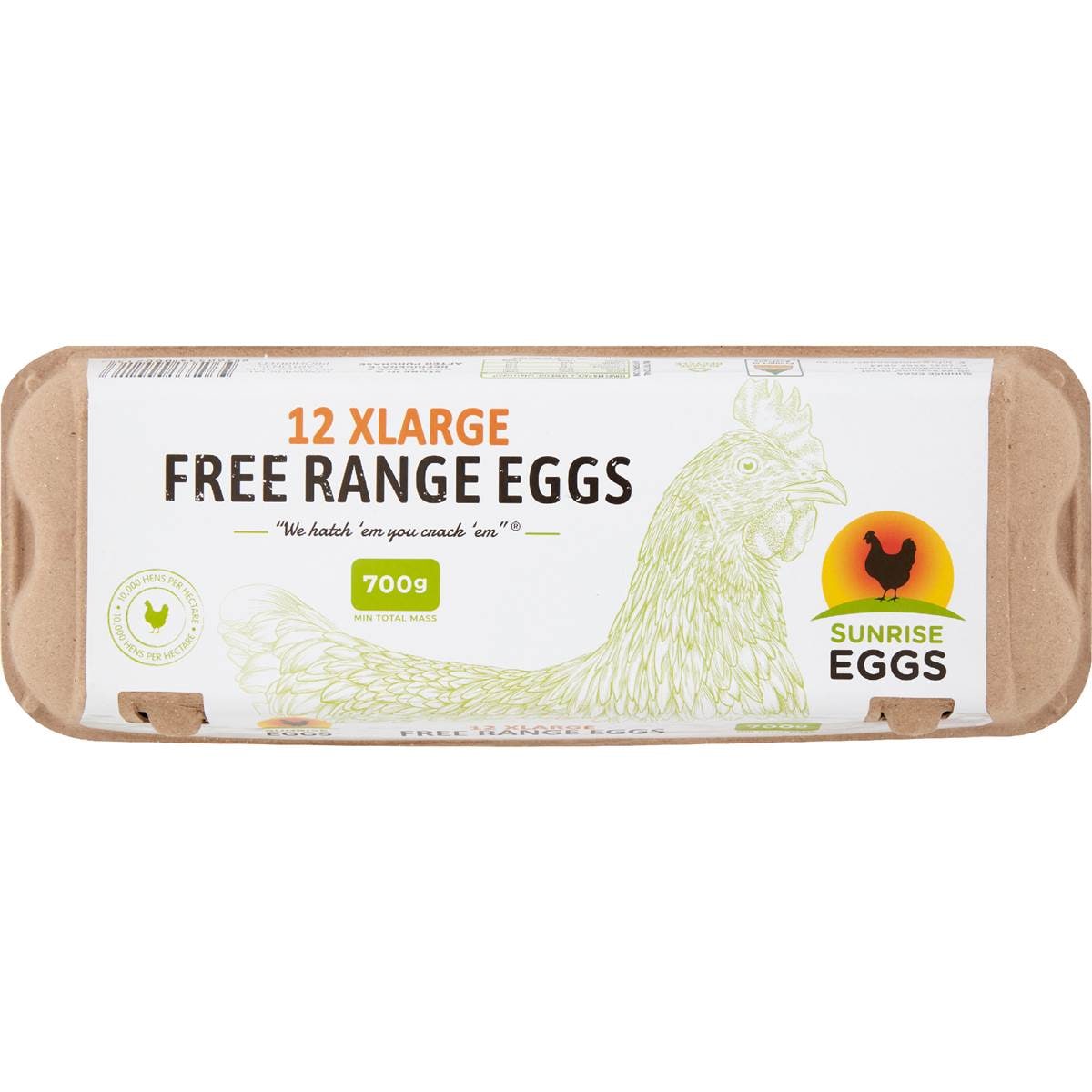 Sunrise Eggs 12 Extra Large Free Range Eggs 700g