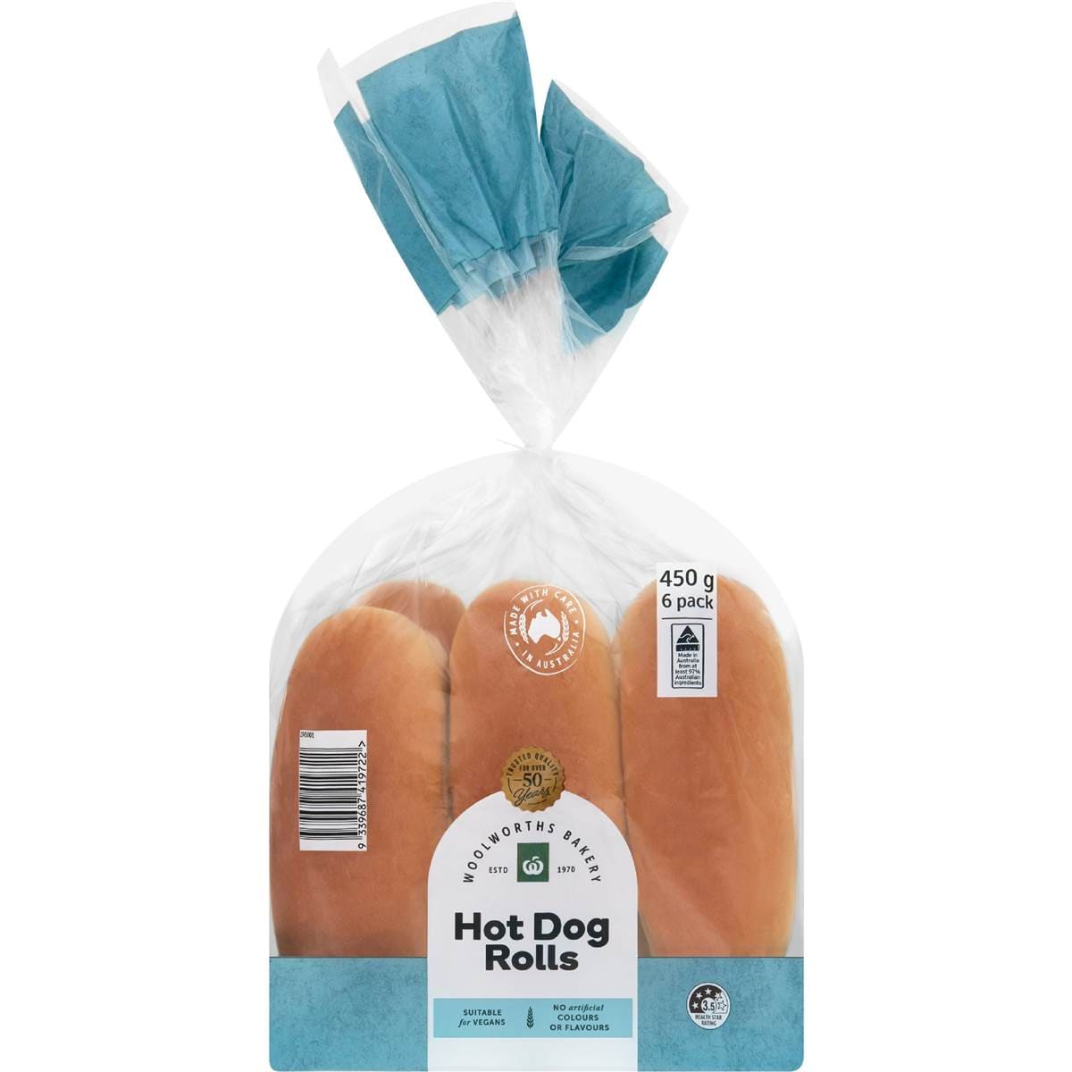 Woolworths Hotdog Rolls 6 pack