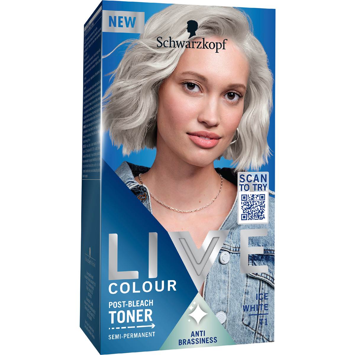Schwarzkopf Live T1 Ice White Post Bleach Hair Toner each