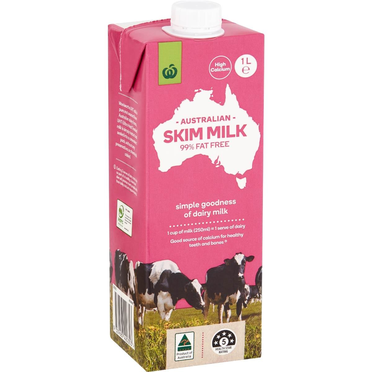 Woolworths Skim Long Life Milk UHT 1L