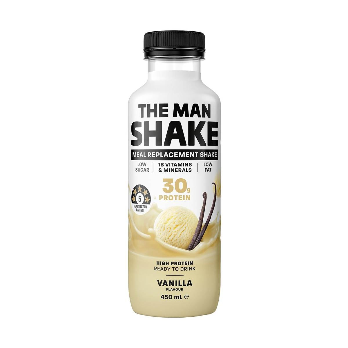 The Man Shake Meal Replacement Shake High Protein Vanilla 450mL