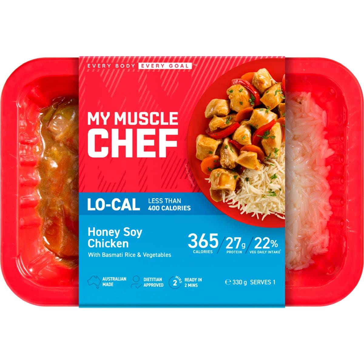 My Muscle Chef Lo-cal Honey Soy Chicken With Rice & Vegetables 330g