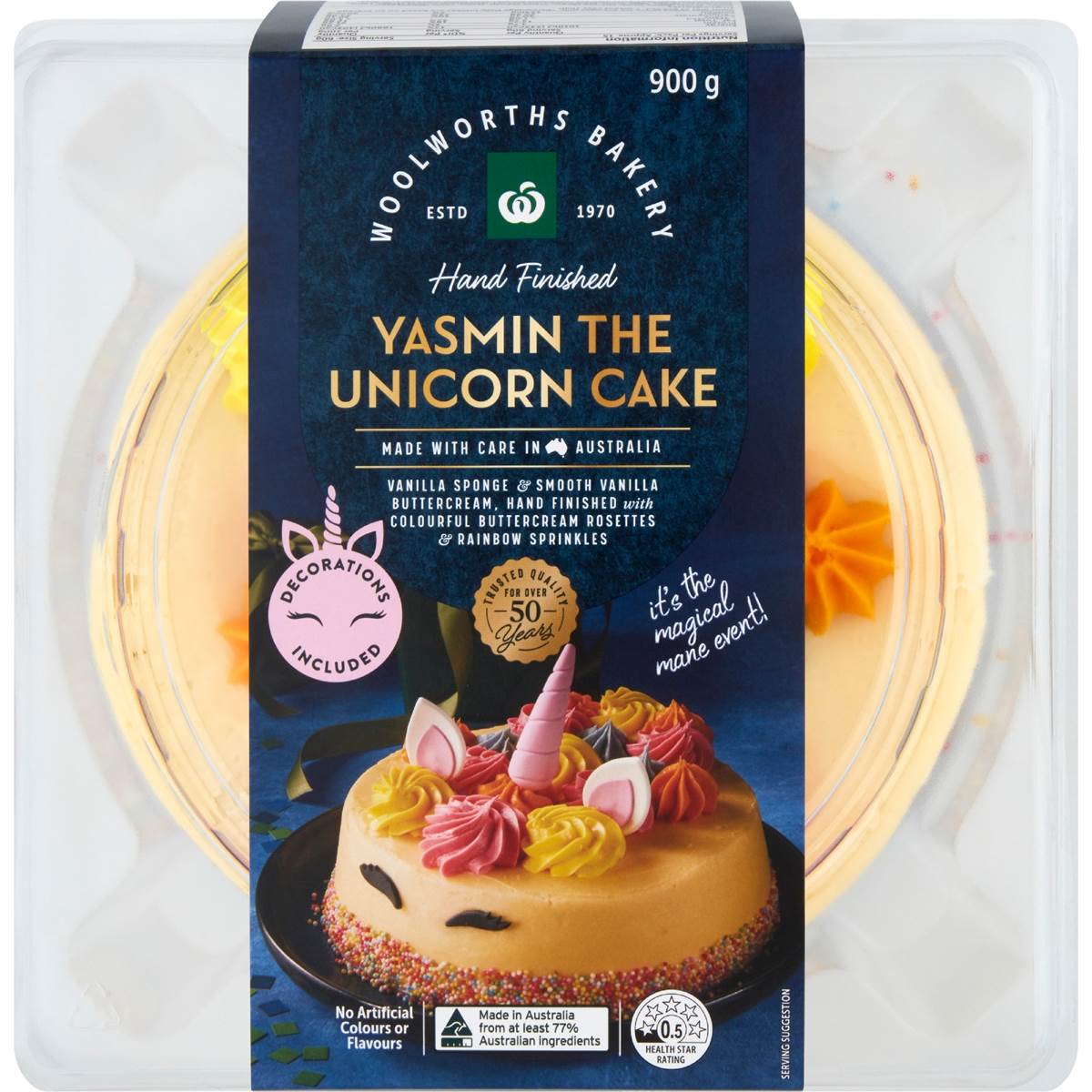 Woolworths Yasmin The Unicorn Cake 900g