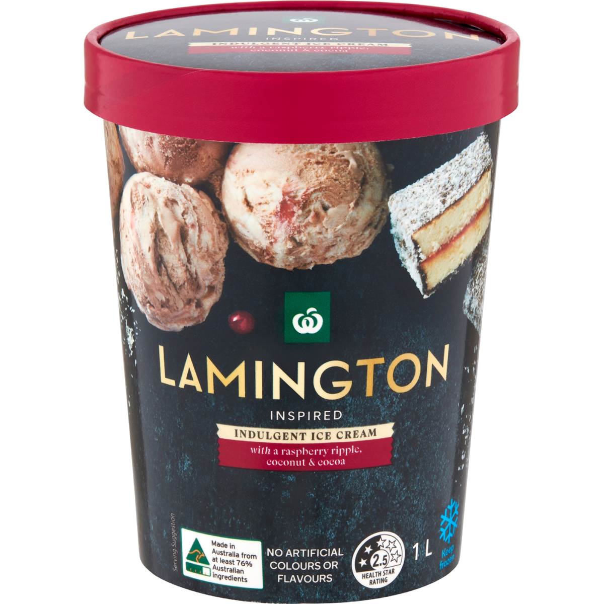 Woolworths Ice Cream Lamington 1L