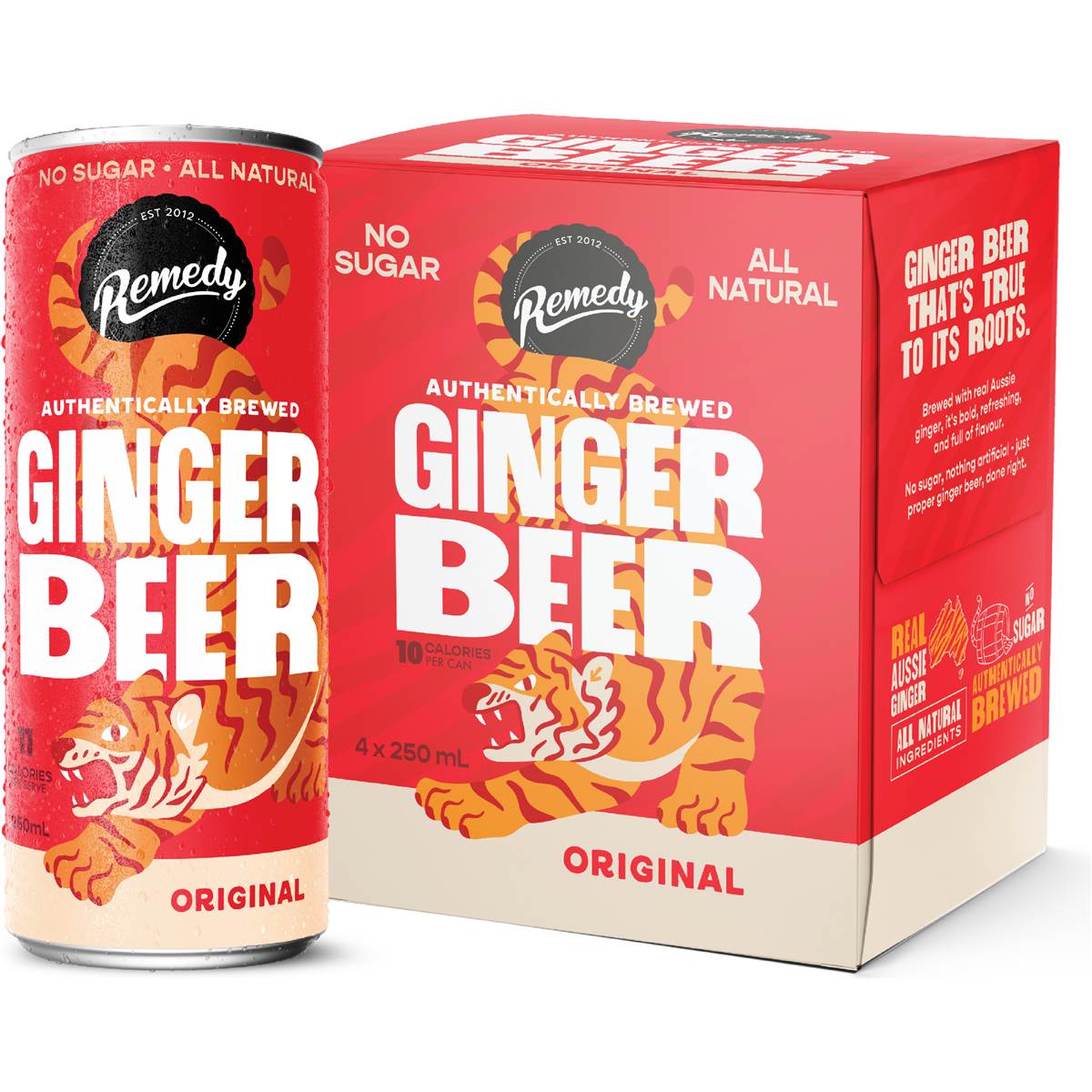 Remedy Ginger Beer Cans Original 250mL X 4 Pack
