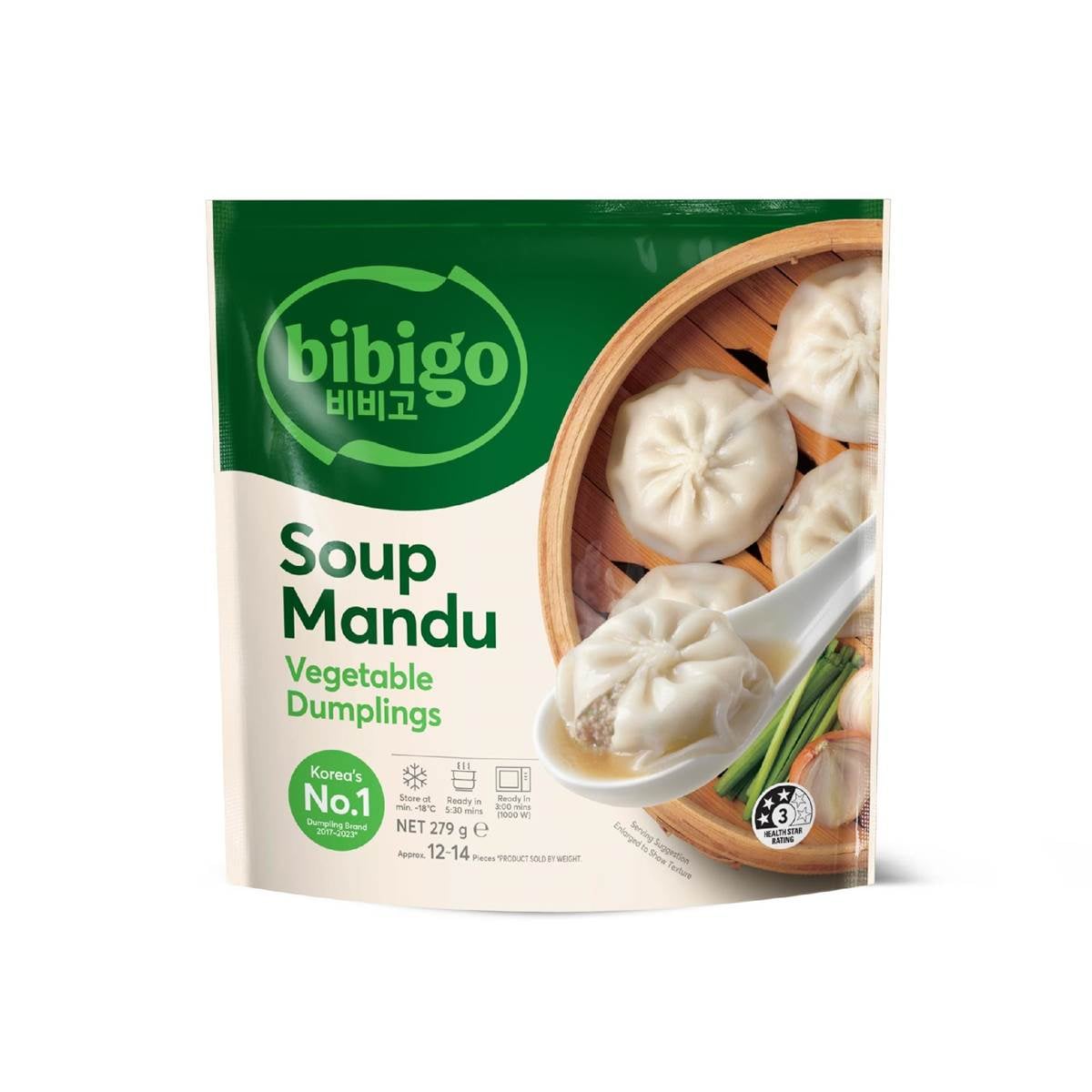 Bibigo Soup Mandu Vegetable Dumplings 279g