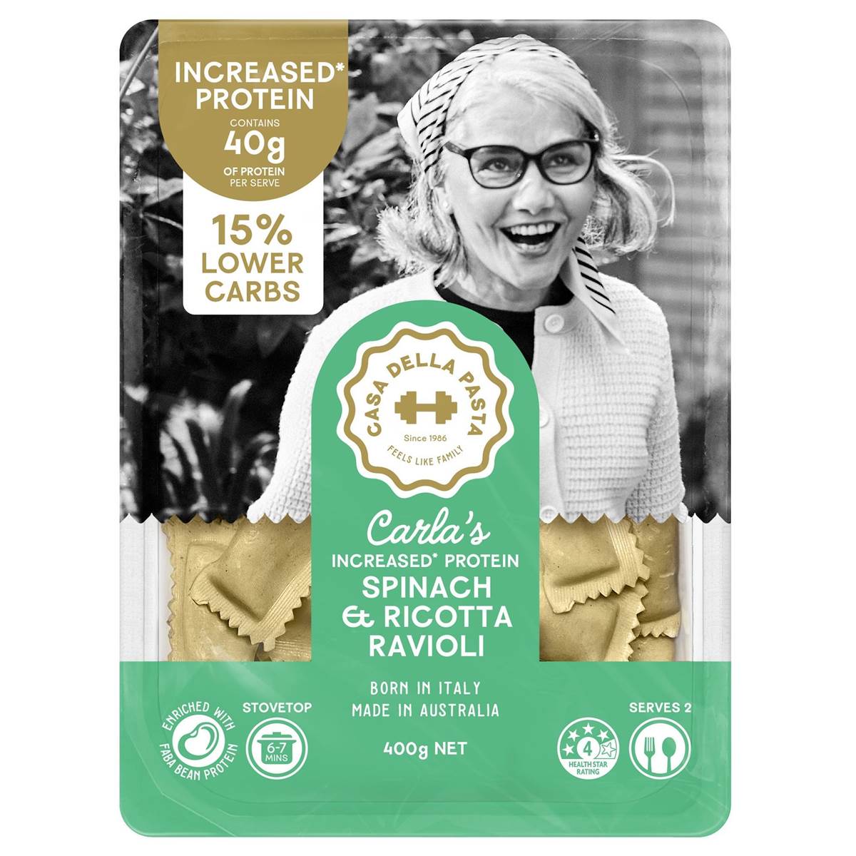 Casa Della Spinach & Ricotta Ravioli Protein Pasta 400g