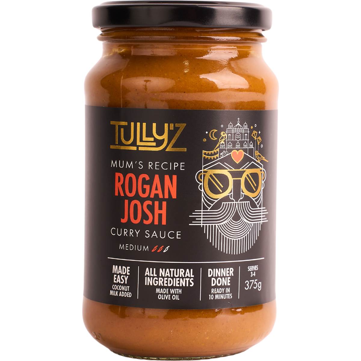 Tully'z Rogan Josh Medium Curry Sauce 375g