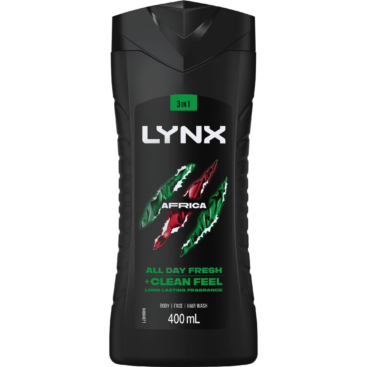 Lynx 3 In 1 Body Face Hair Wash Africa 400mL