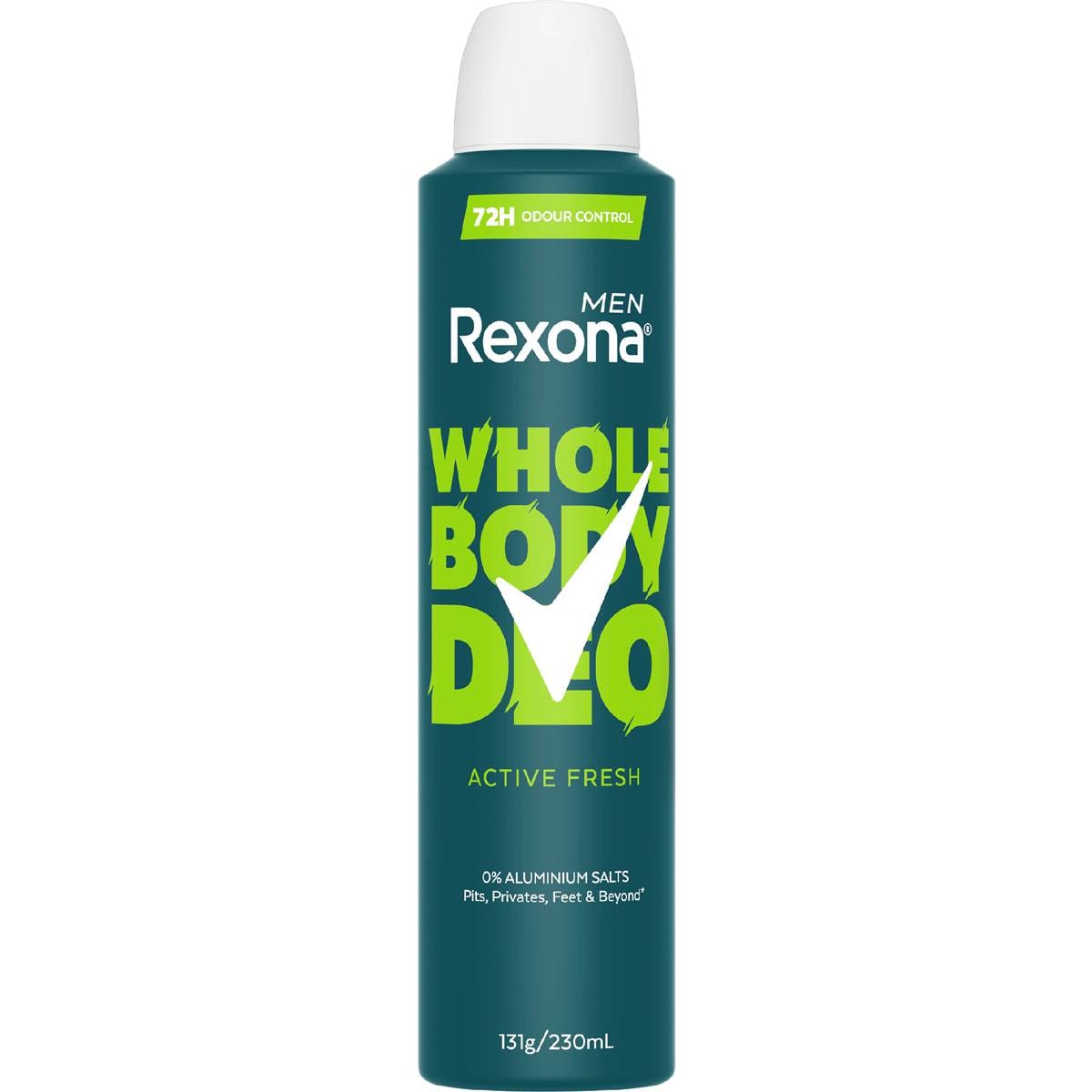Rexona Men Whole Body Deodorant Aerosol Active Fresh 230mL