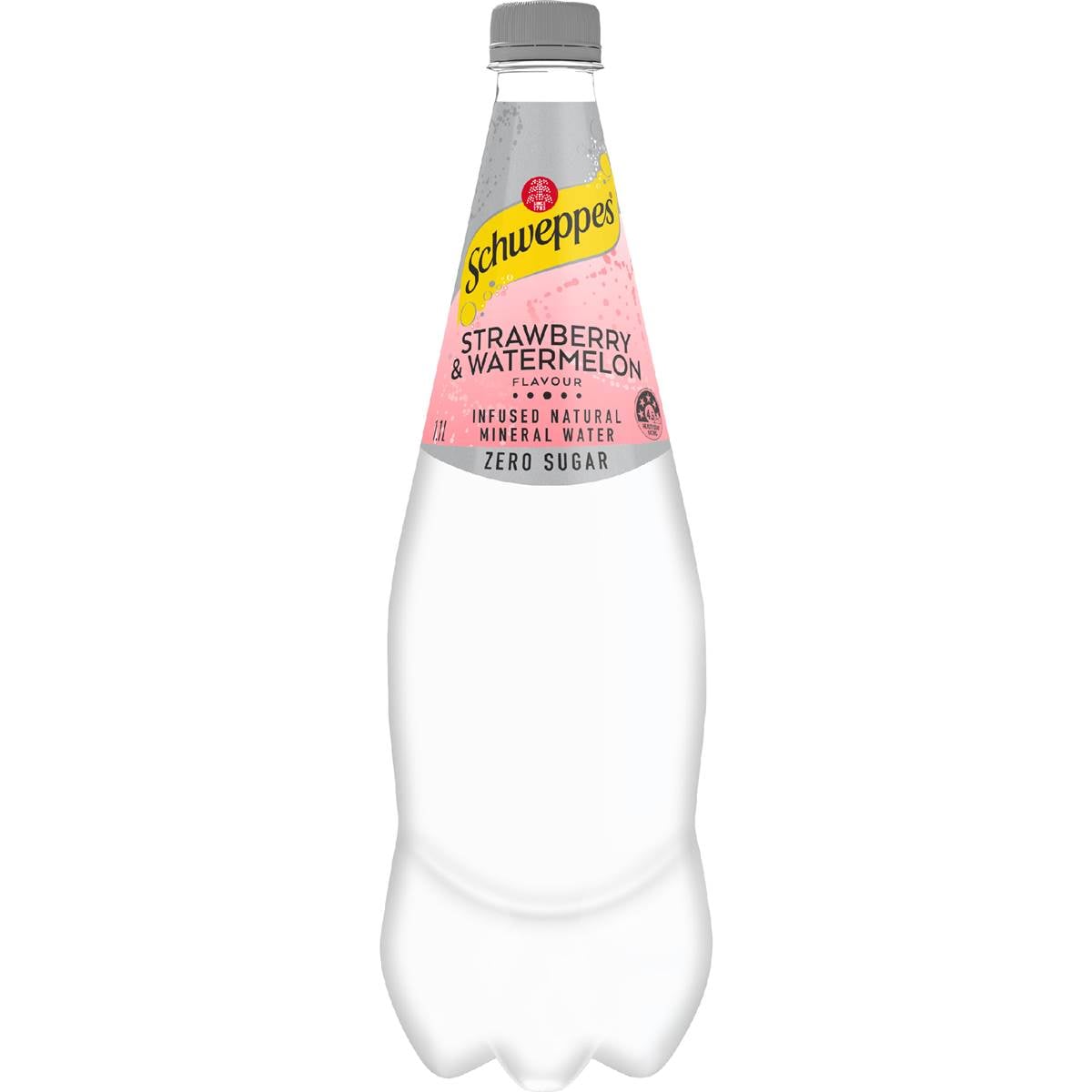 Schweppes Zero Sugar Sparkling Mineral Water Strawberry & Watermelon 1.1L